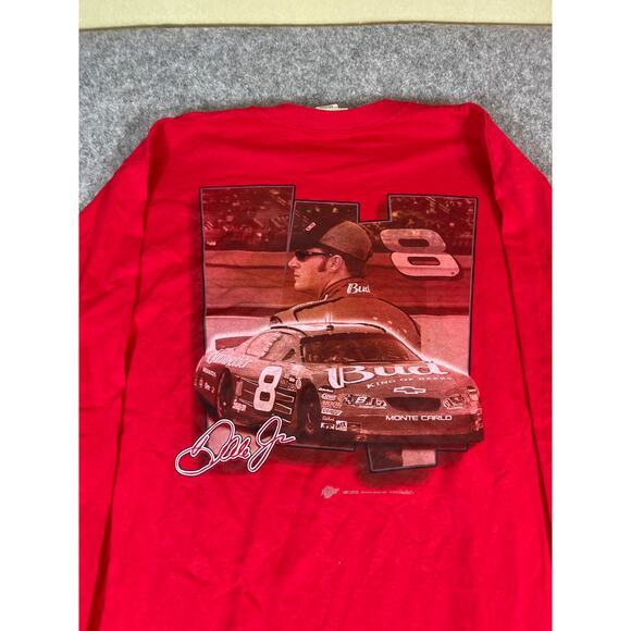 Vintage NASCAR Dale Earnhardt Jr. Long Sleeve Graphic Shirt Mens 2XL Racing Red - Picture 2 of 10